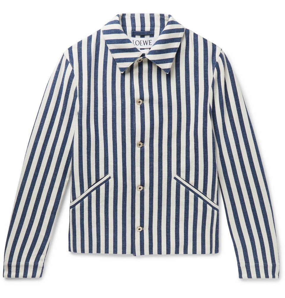 Stripe jacket. Loewe костюм. Loewe рубашки мужские в полоску. Ткань Loewe. Loewe рубашка на пуговицах.