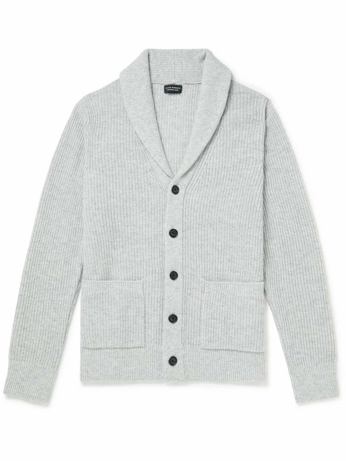 Club Monaco - Shawl-Collar Ribbed Wool and Cashmere-Blend Cardigan ...