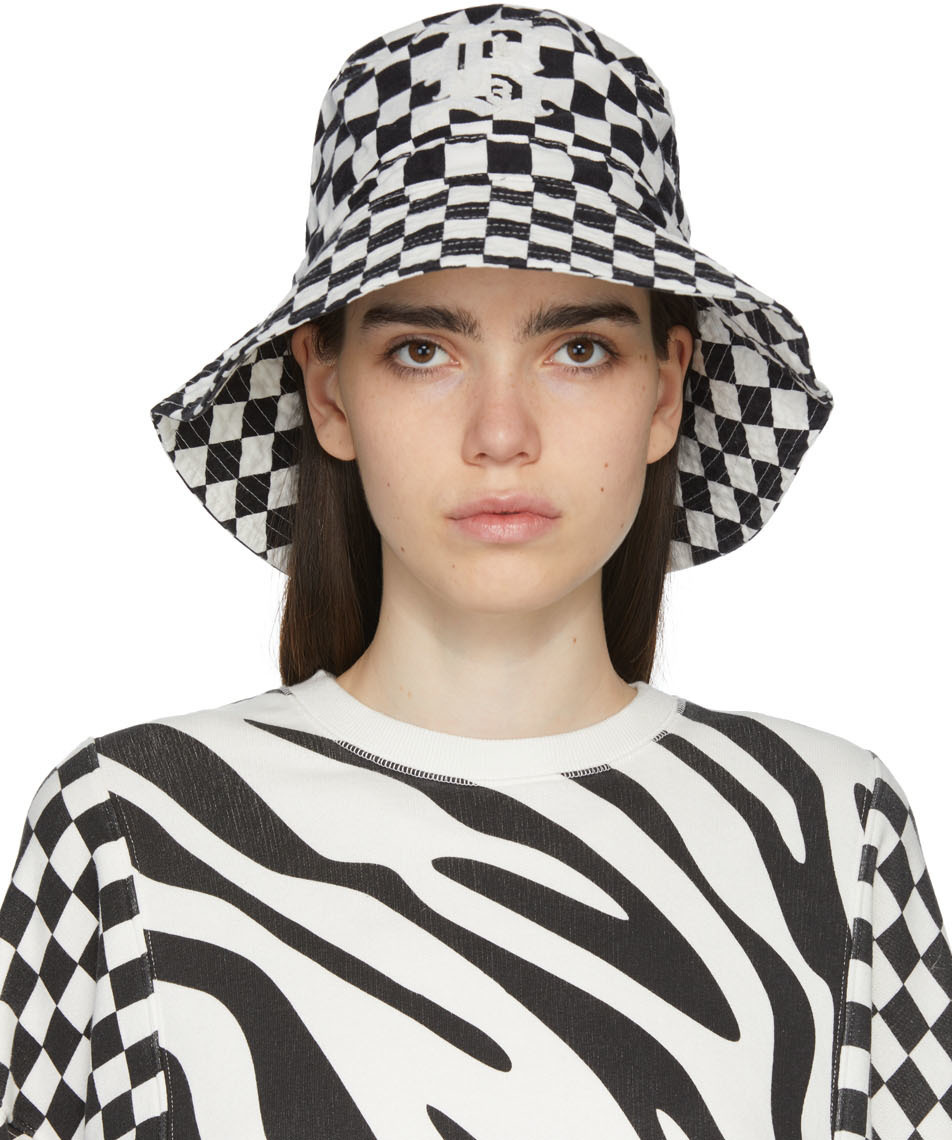 R13 Black & White Oversized Bucket Hat R13