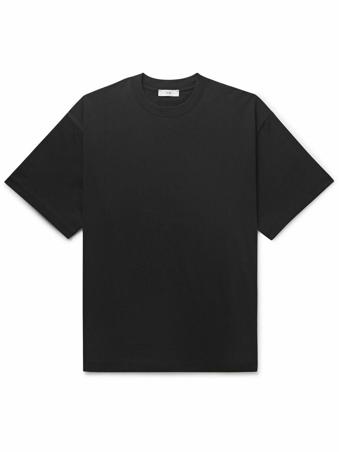 ATON - Cotton-Jersey T-Shirt - Black