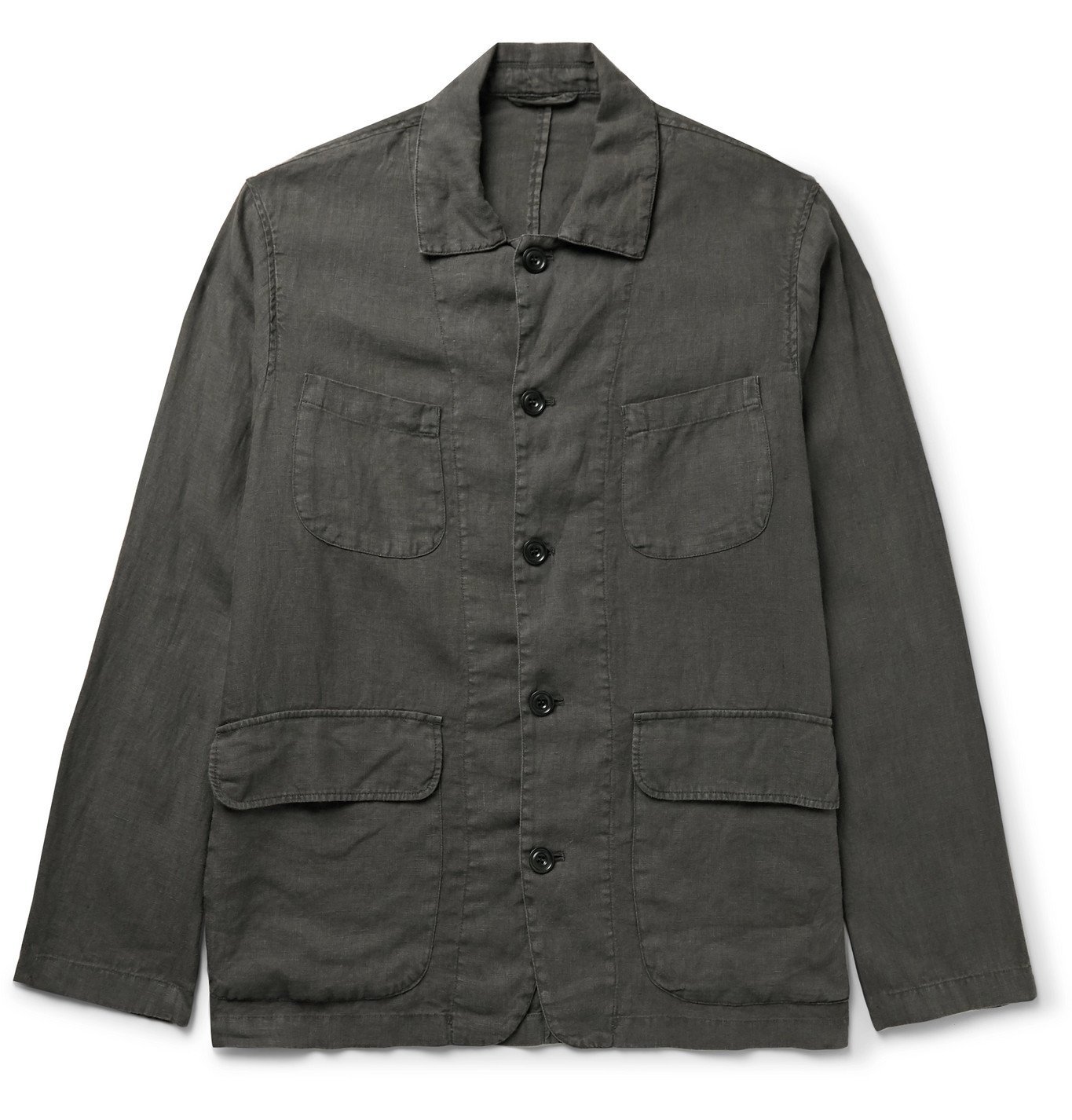 Hartford - Jeffrey Slub Linen Jacket - Gray Hartford