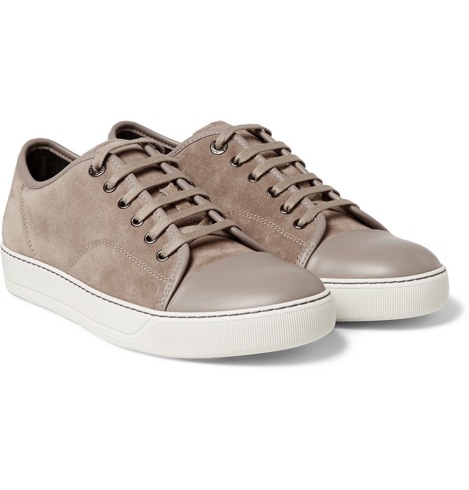 Lanvin - Cap-Toe Suede and Leather Sneakers - Men - Beige Lanvin