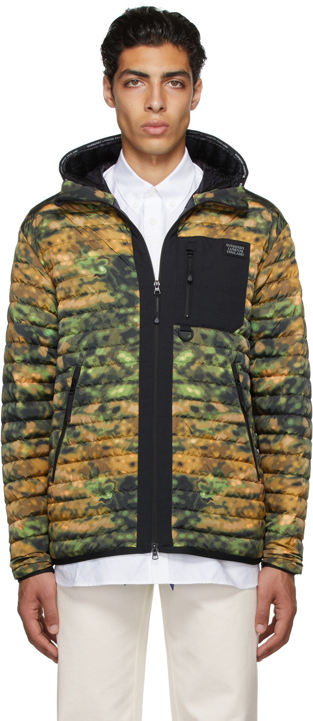 Burberry Green Down Printed Jacket Burberry