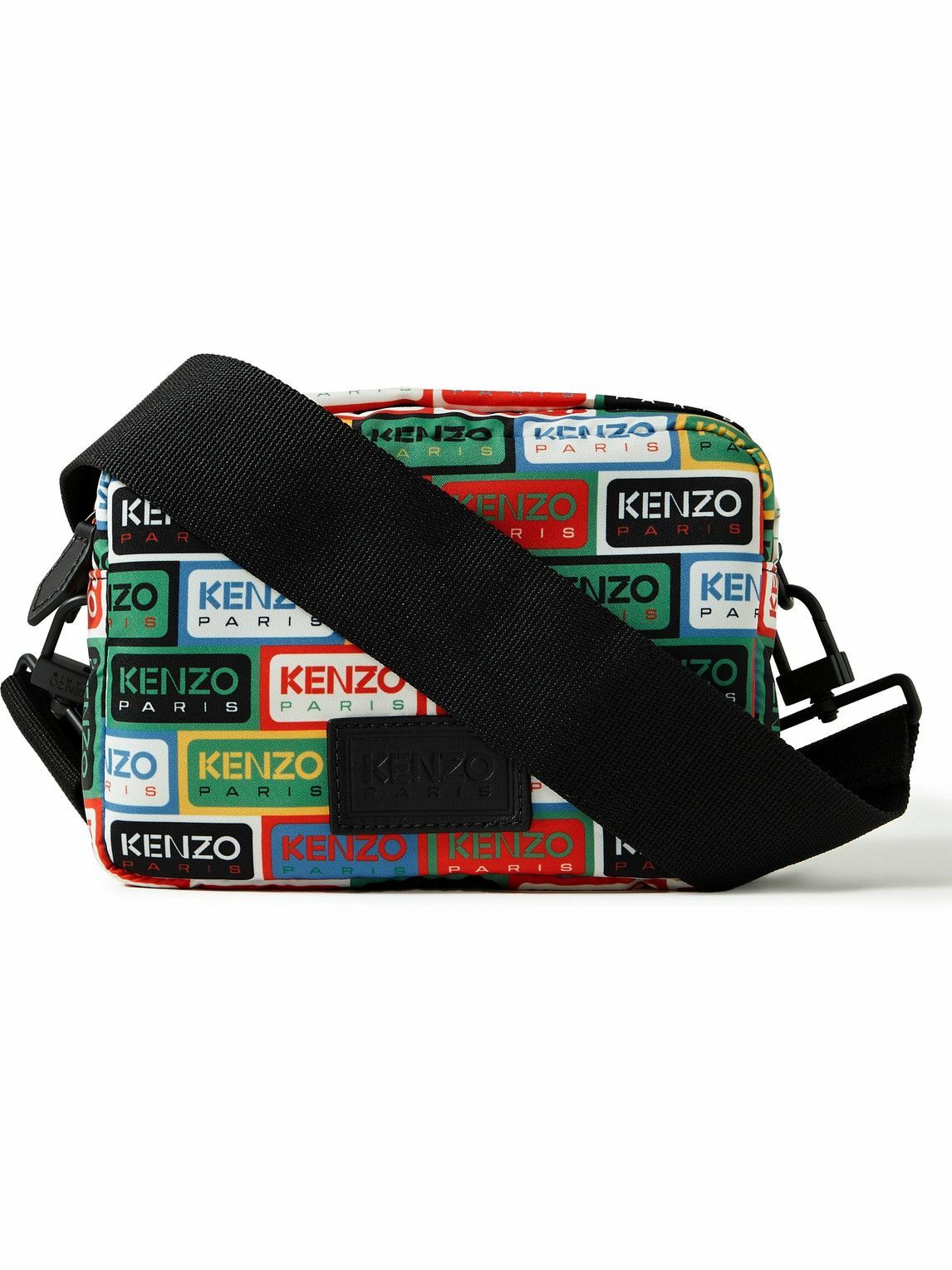 KENZO LeatherTrimmed LogoPrint TechTwill Messenger Bag Kenzo