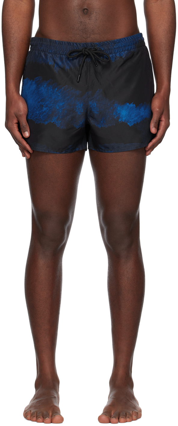 COMMAS SSENSE Exclusive Black & Blue Swim Shorts