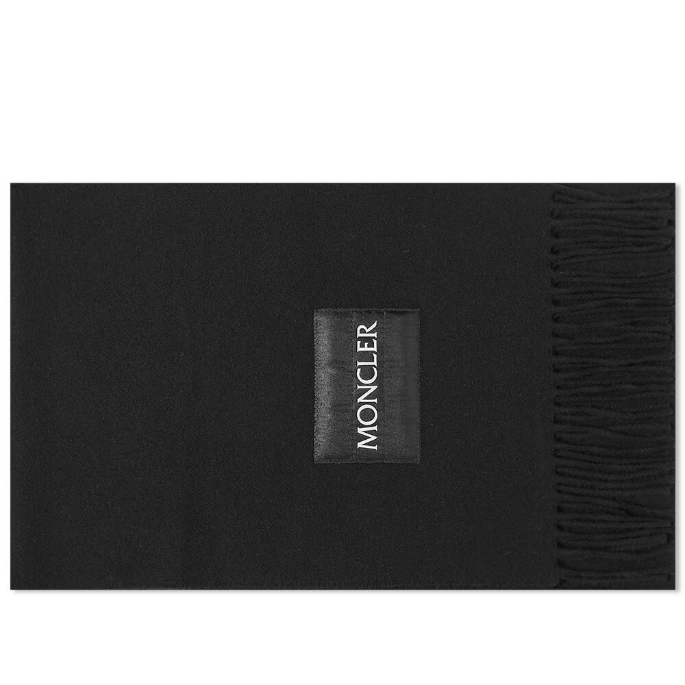Moncler Men's Label Logo Scarf in Black Moncler