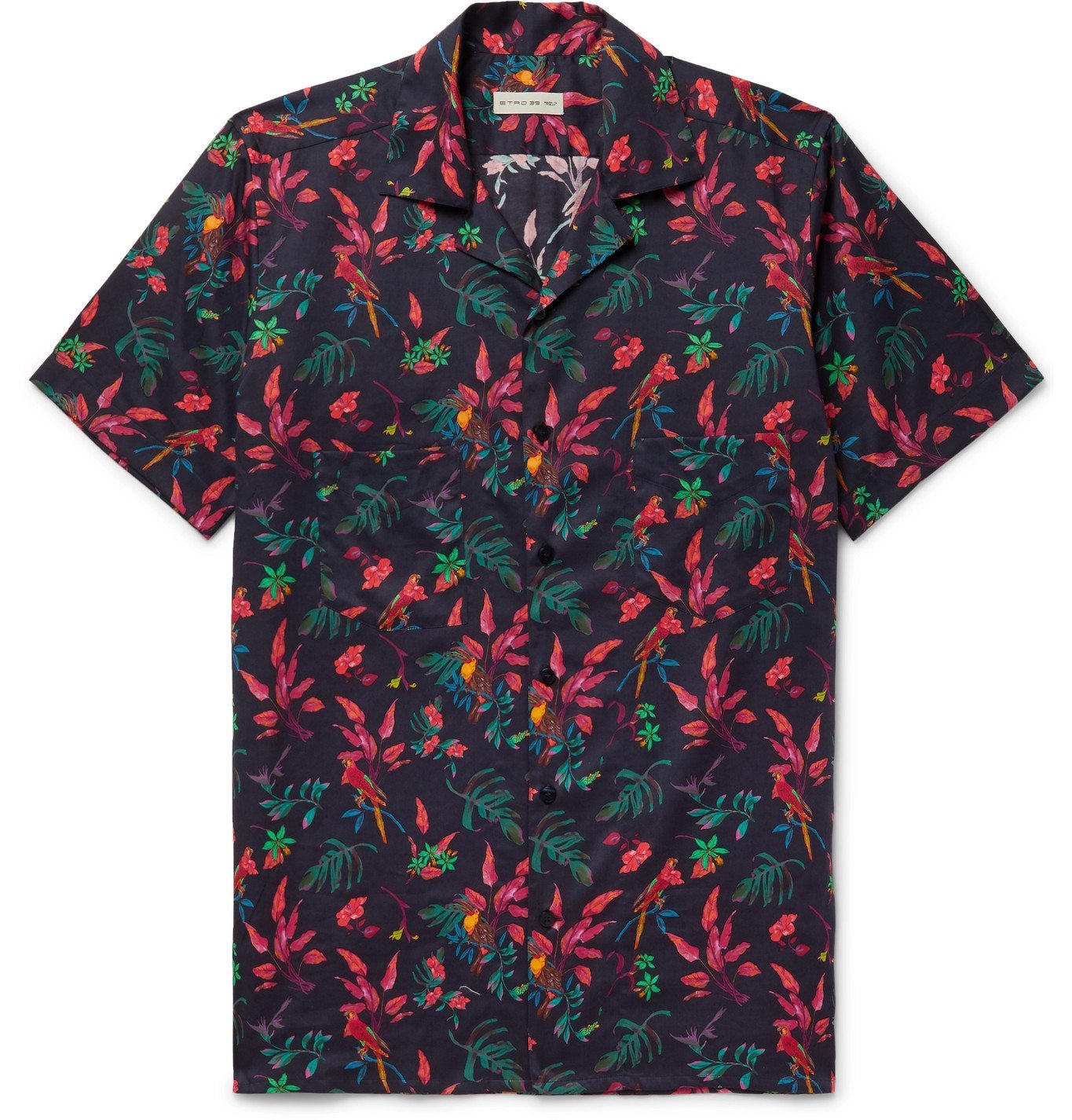 Etro - Camp-Collar Printed Cotton Shirt - Blue Etro