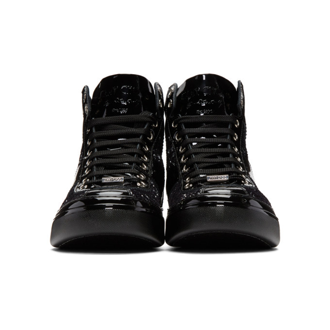 Jimmy Choo Black and Silver Velvet 