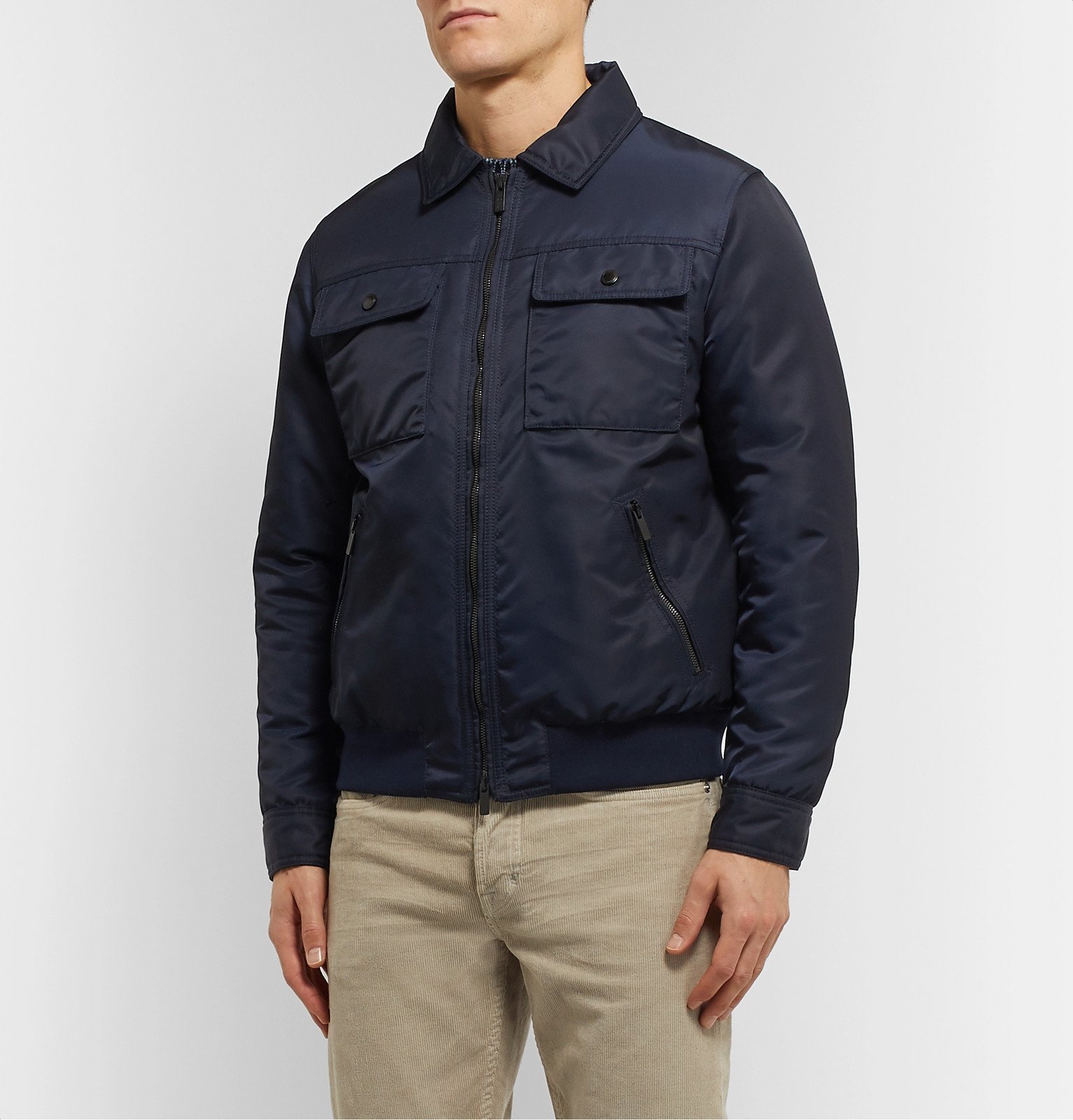 Tod's - Slim-Fit Shell Bomber Jacket - Blue Tod's