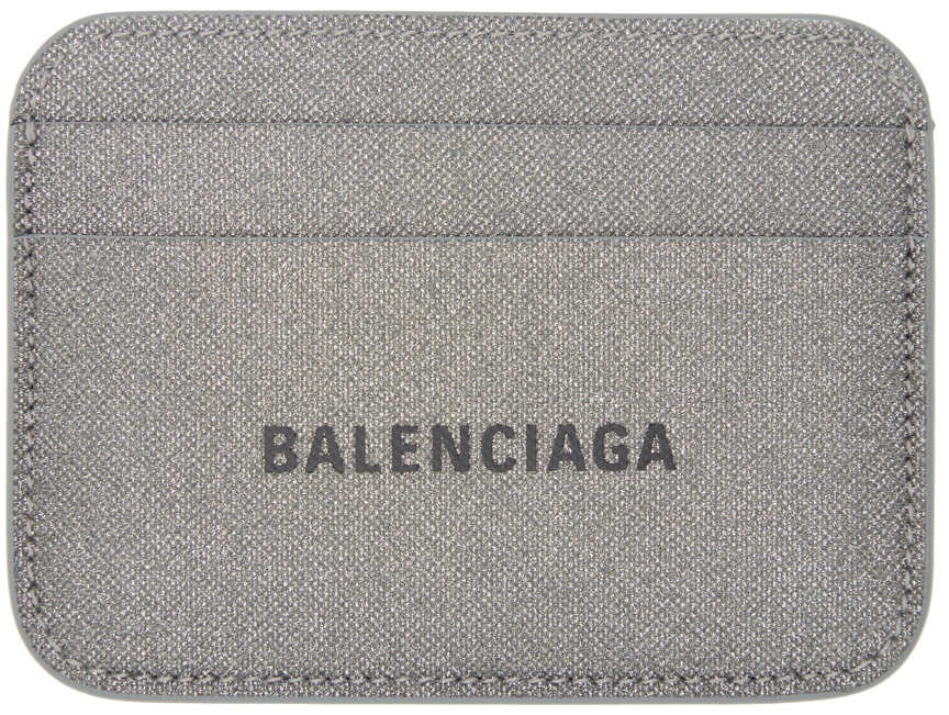 Balenciaga Grey Glitter Card Holder Balenciaga