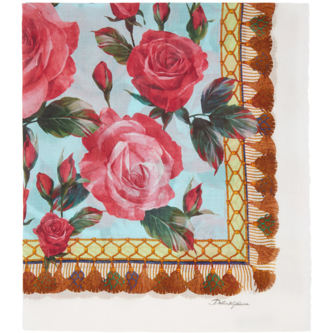 Dolce and Gabbana Multicolor Roses Scarf Dolce & Gabbana