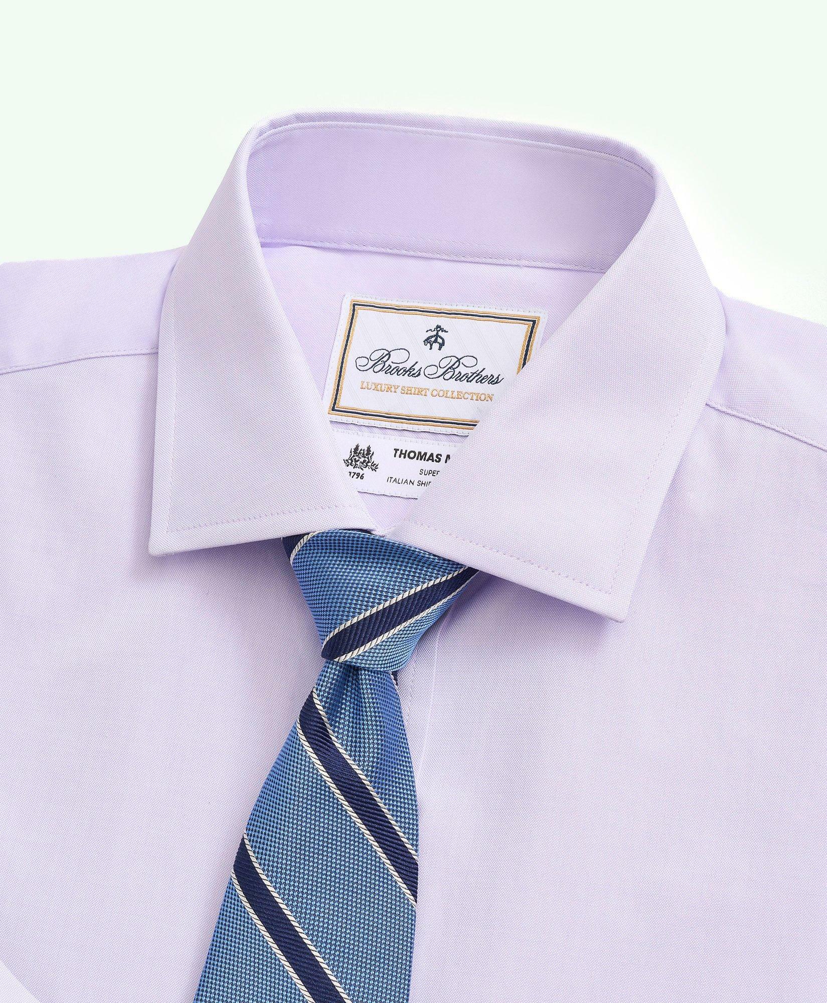 Brooks Brothers Men's x Thomas Mason Regent Regular-Fit Dress Shirt, Pinpoint English Collar | Pale Lavender