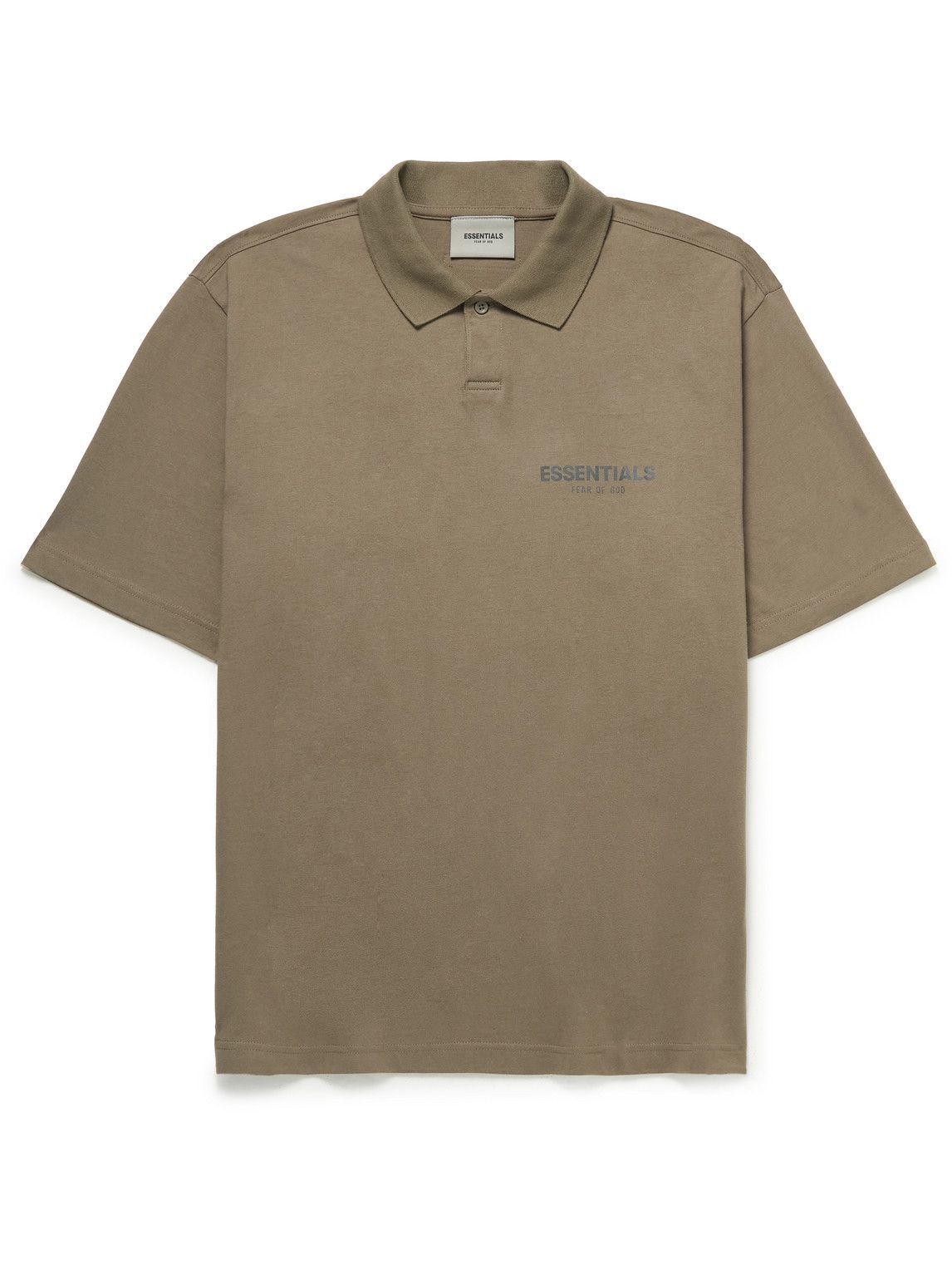 Fear of God Essentials - Logo-Detailed Cotton-Jersey Polo Shirt - Brown ...