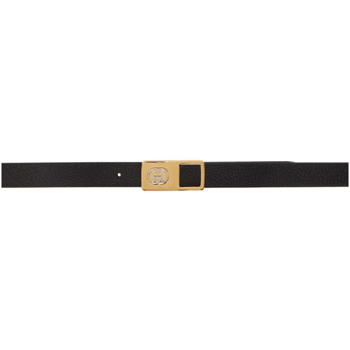 gucci black logo belt