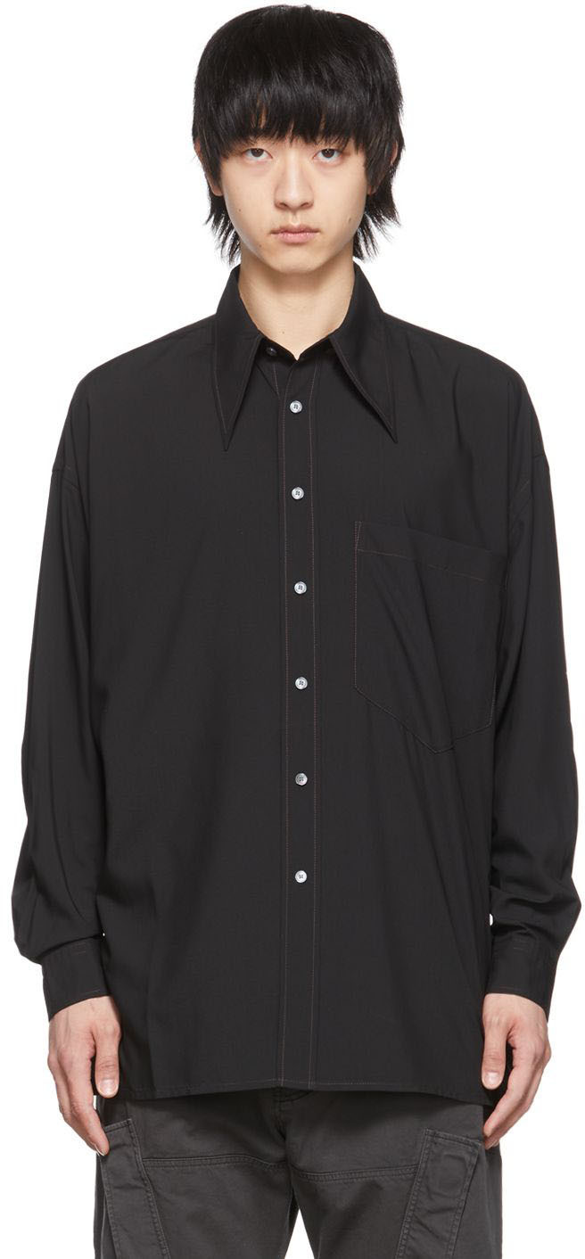 Acne Studios Black Polyester Shirt Acne Studios