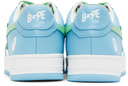 BAPE White & Blue Sk8 Sta Low Top Sneakers