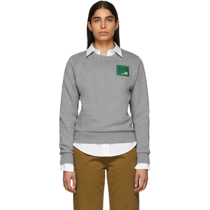 grey branded sweatshirt