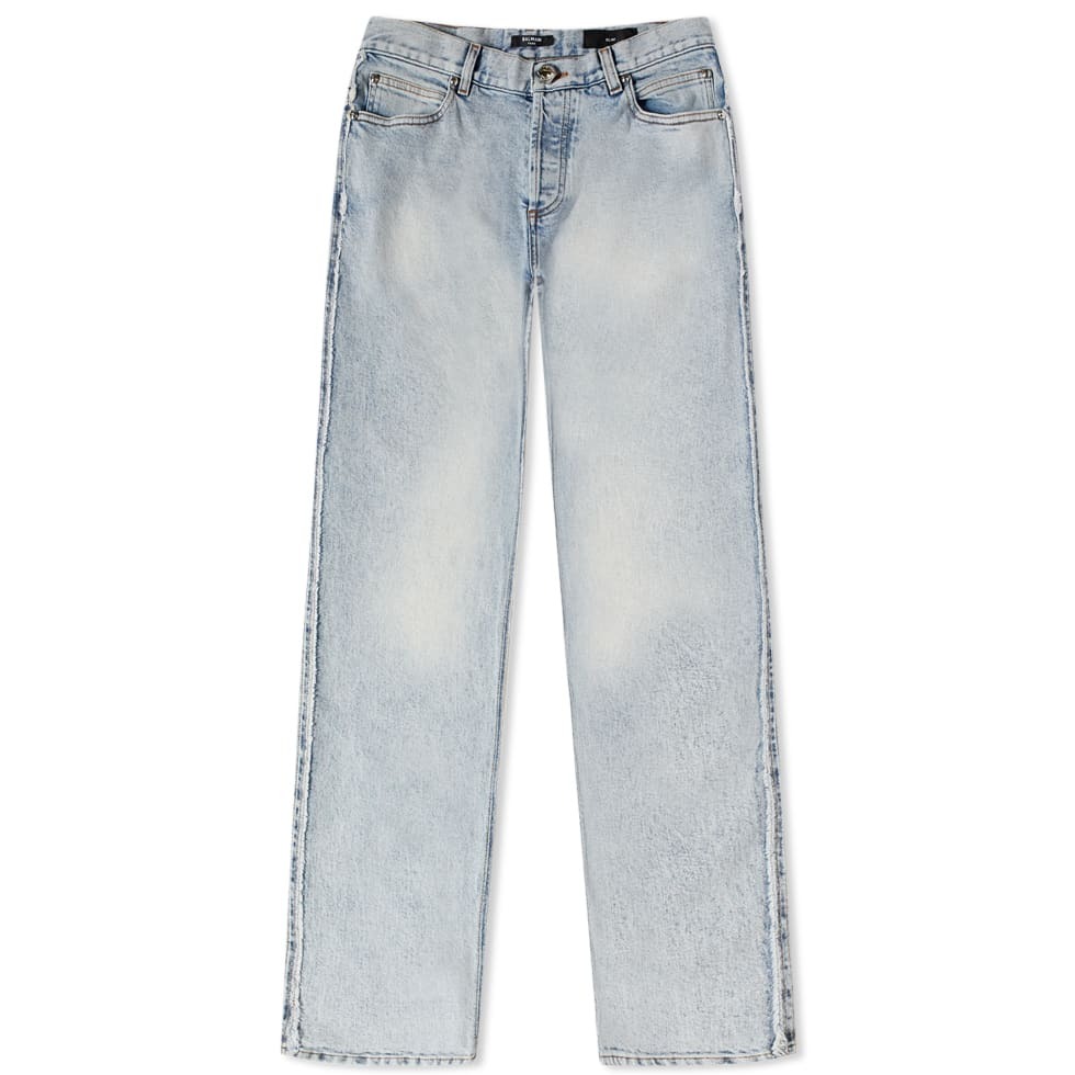 Balmain Men's Slim Vintage Wash Jean in Blue Balmain