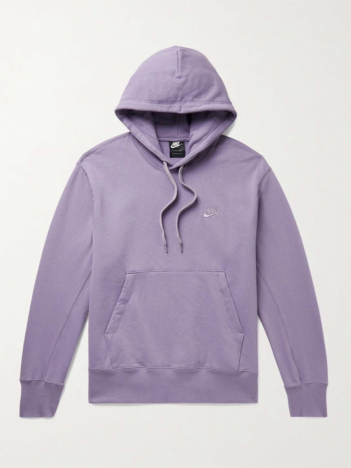 NIKE - Logo-Embroidered Loopback Cotton-Jersey Hoodie - Purple Nike