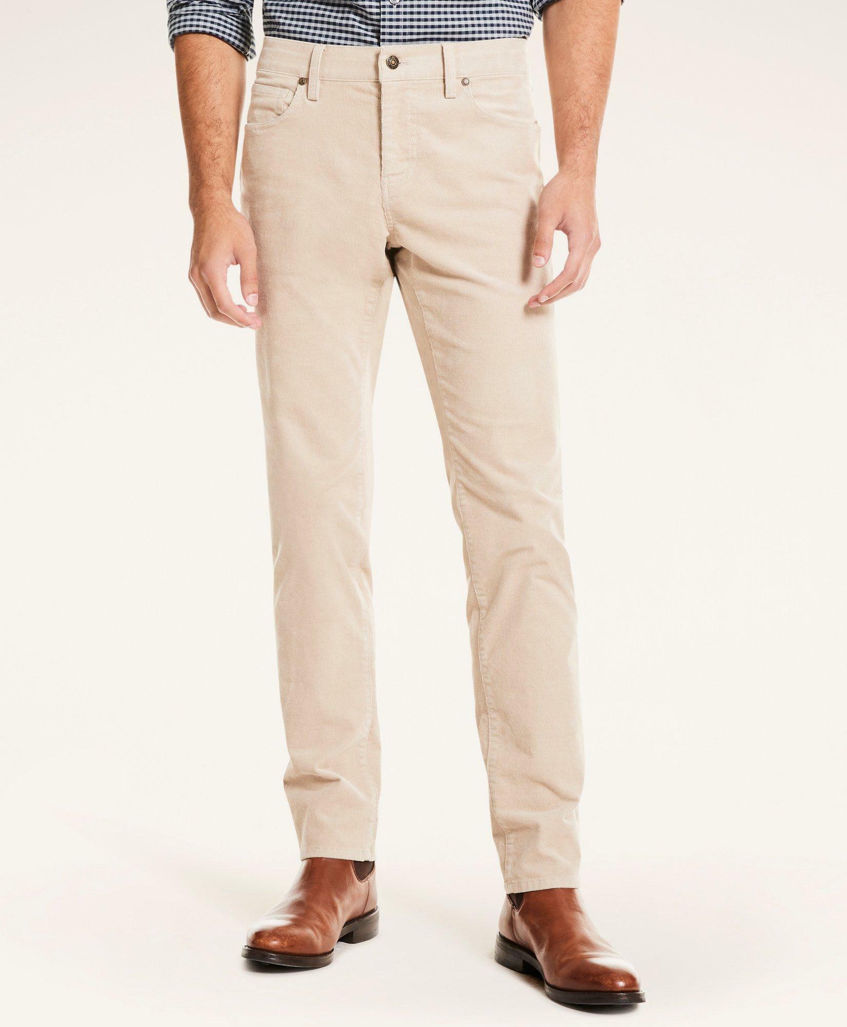 Brooks Brothers Mens Five Pocket Stretch Corduroy Pants Taupe Brooks Brothers 