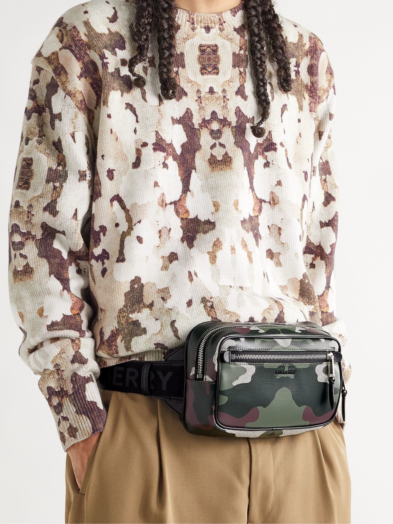 Burberry - Camouflage-Print Coated-Canvas Belt Bag Burberry