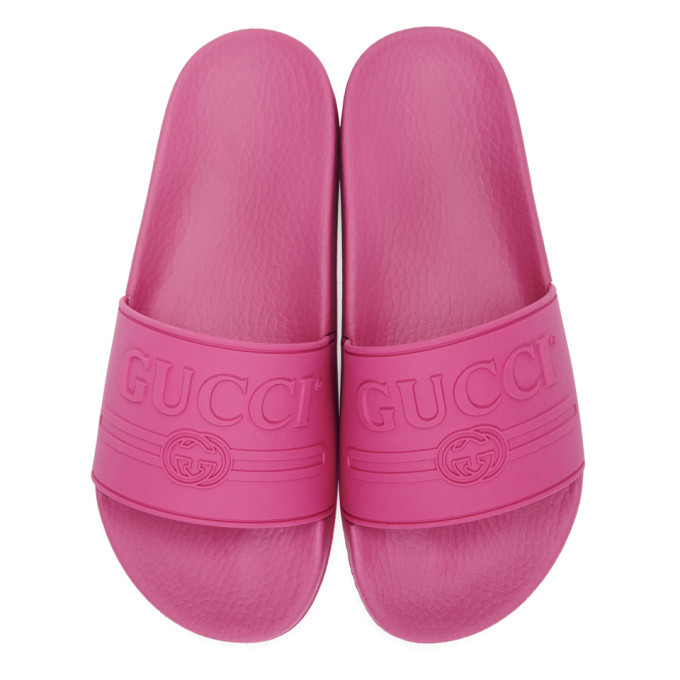 Gucci Pink Pursuit Pool Slides Gucci