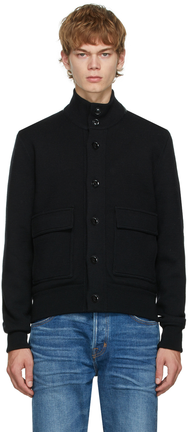 TOM FORD Black Wool Knit Cardigan TOM FORD