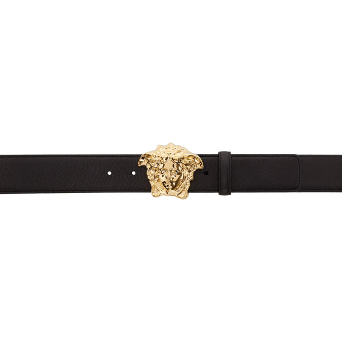 Versace Black and Gold Medusa Belt Versace