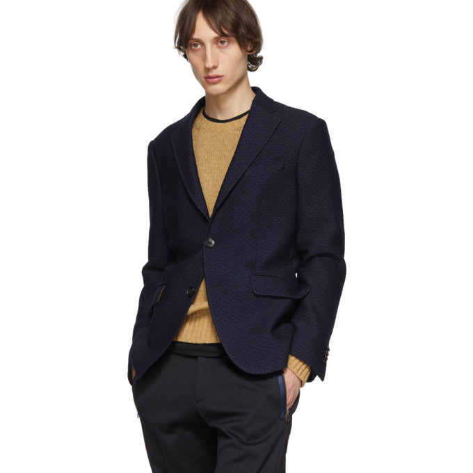 Etro Navy Regular Fit Morbida Blazer Etro