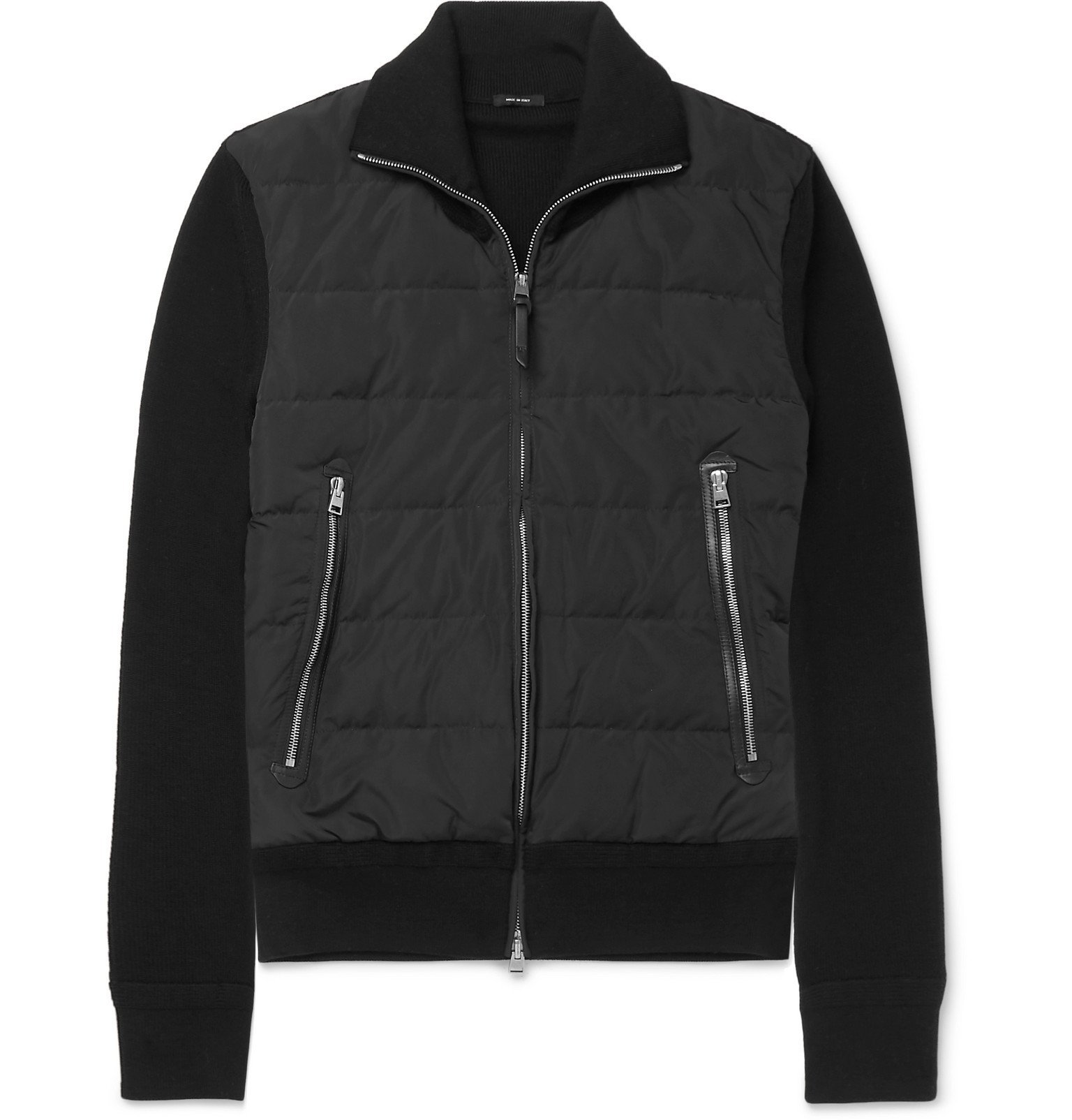 TOM FORD - Slim-Fit Merino Wool and Quilted Shell Down Cardigan - Black ...