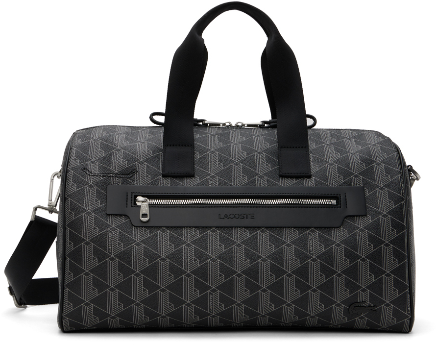 Lacoste Black 'The Blend Monogram Print Weekend' Duffle Bag Lacoste