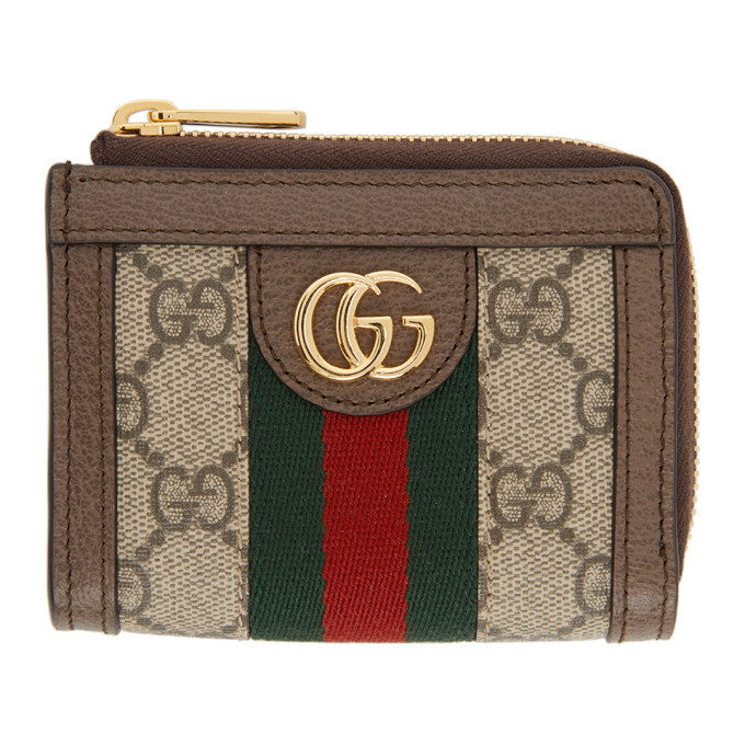 Beige GG Ophidia Card Holder Wallet Gucci