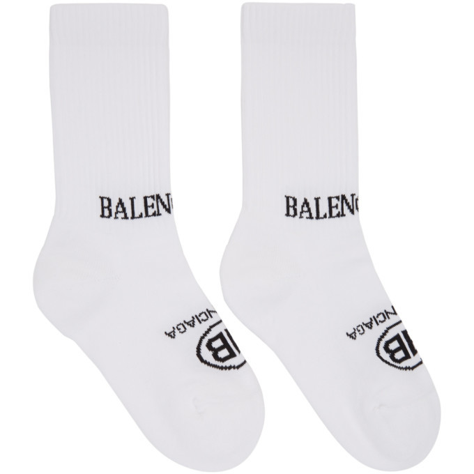 Balenciaga White BB Socks Balenciaga
