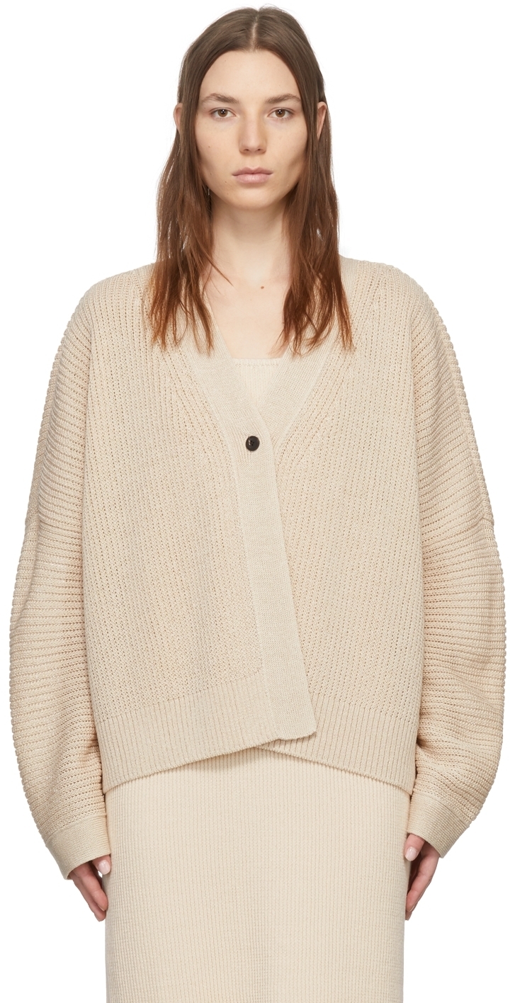 LE17SEPTEMBRE Beige Linen Knit Cardigan 