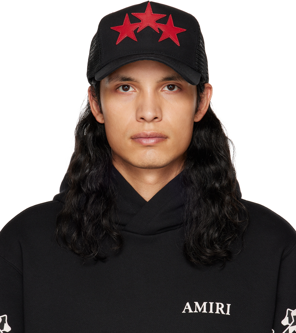 AMIRI Black 3 Star Trucker Cap Amiri