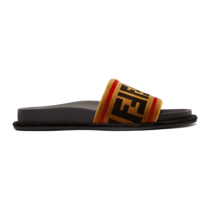 brown fendi slides