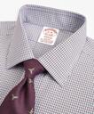 Brooks Brothers Men's Stretch Madison Relaxed-Fit Dress Shirt, Non-Iron Check | Wine