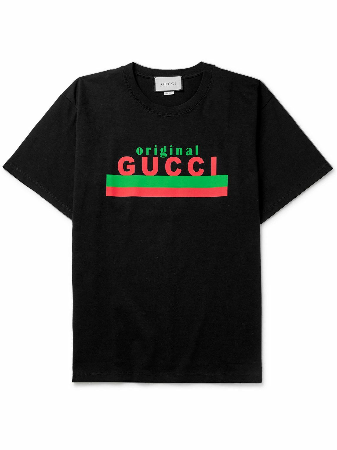 GUCCI LogoPrint CottonJersey TShirt Black Gucci