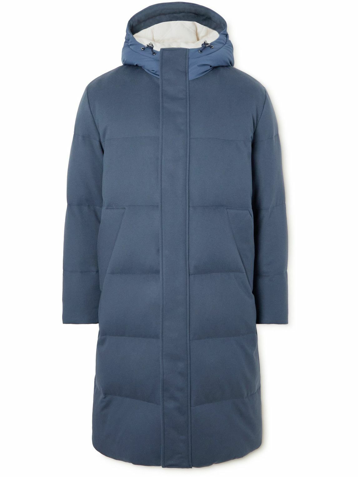 Photo: Loro Piana - Quilted Cashmere Down Parka - Blue