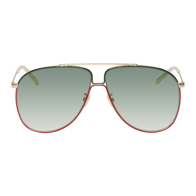 gucci green aviator sunglasses