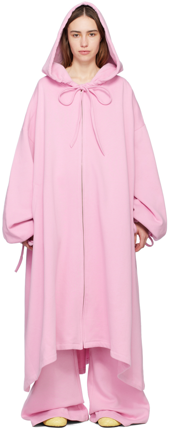 Abra Pink Oversized Hoodie Midi Dress Abrams