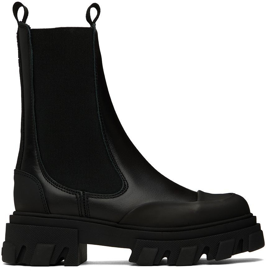 Photo: GANNI Black Cleated Mid Chelsea Boots