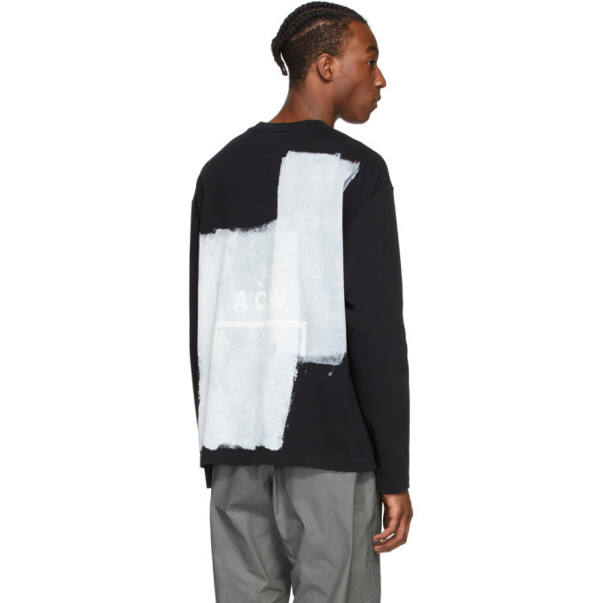 A Cold Wall Black Block Painted Long Sleeve T Shirt A Cold Wall