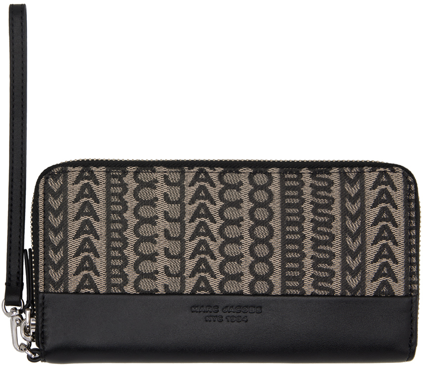 Marc Jacobs Black & Beige 'The Monogram Jacquard Continental Wristlet ...