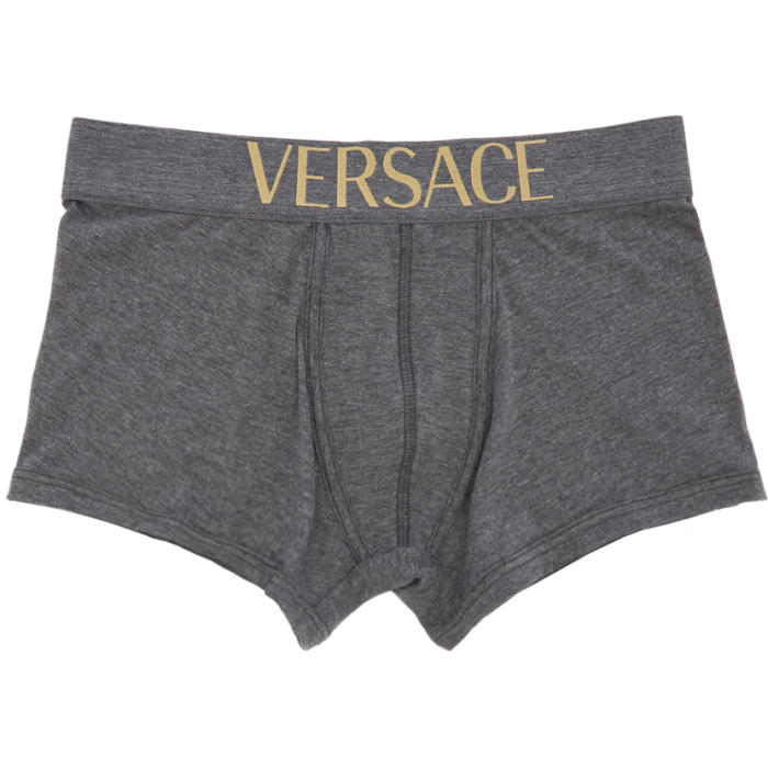 Versace Underwear Grey Low-Rise Logo Boxers Versace Underwear