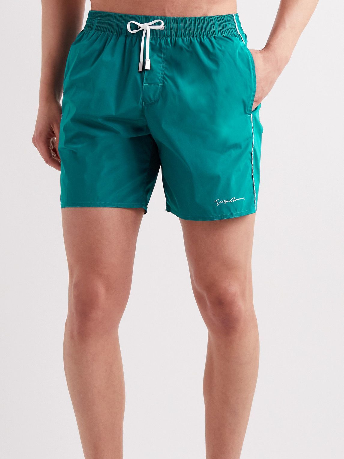 Giorgio Armani - Straight-Leg Short-Length Swim Shorts - Blue Giorgio Armani