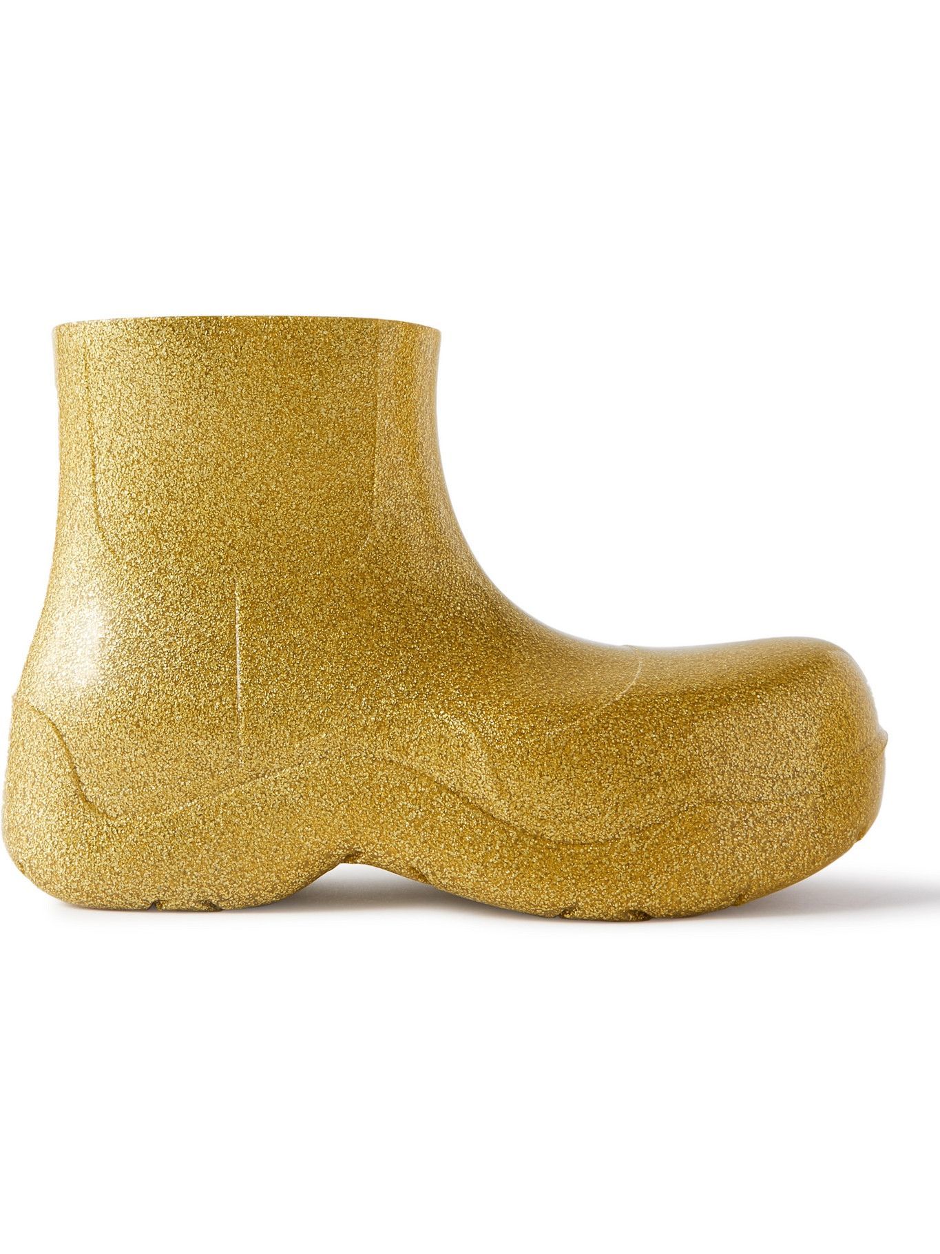 gold rain boots