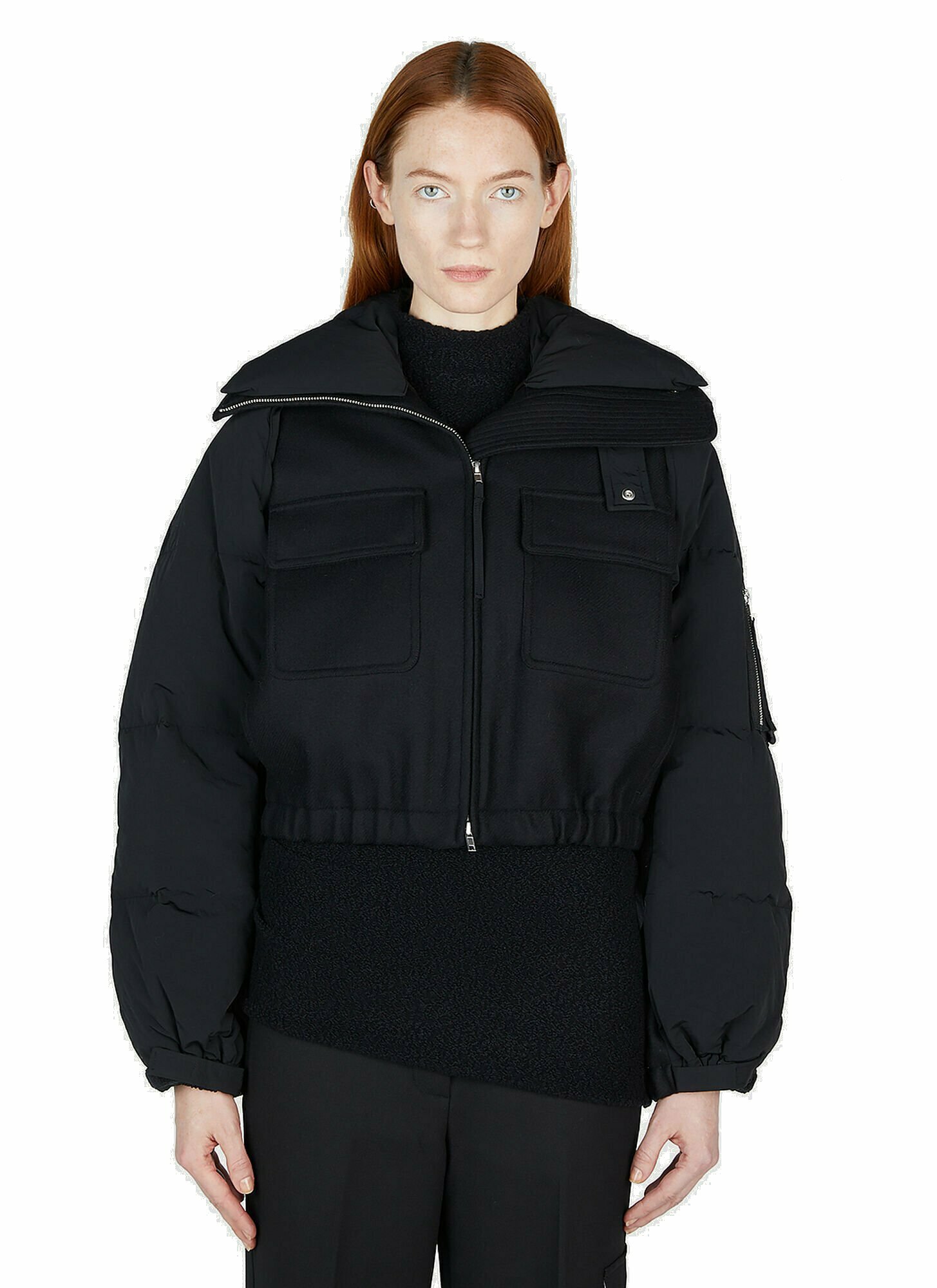 Helmut Lang - Hybrid Bomber Jacket in Black Helmut Lang