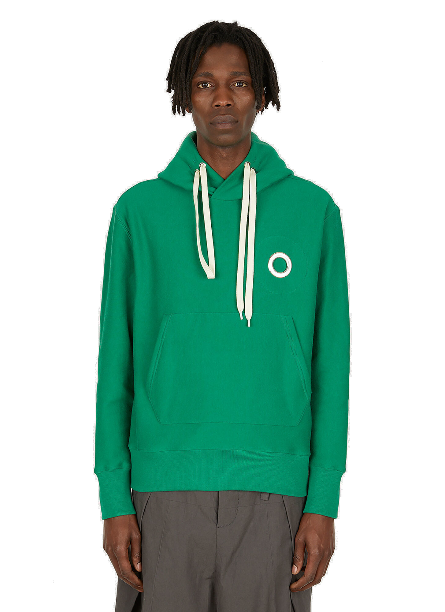 Eyelet Hooded Sweatshirt in Green Craig Green