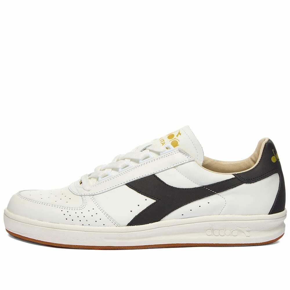 Diadora Men's B.Elite H Italia Sport Sneakers in White/Black/Gold Diadora